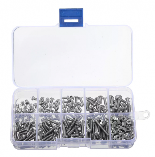 M3 Stainless Steel assorted screws and nuts 340pcs - Click Image to Close