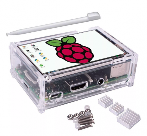 Raspberry Pi LCD/TFT touch-skjerm case - Trykk på bildet for å lukke