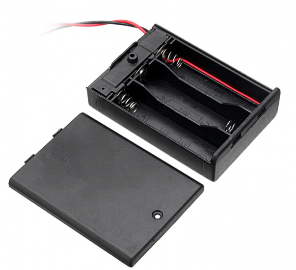 Battery holder 3xAA with switch and wire - Click Image to Close