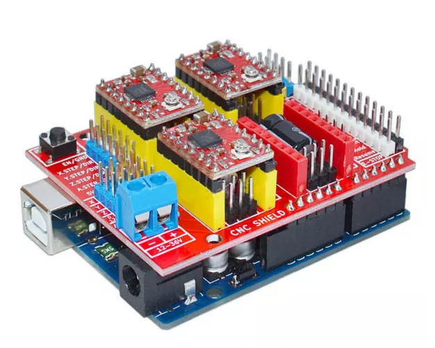 Arduino Uno R3 with CNC shield and 4pcs A4988 drivers - Click Image to Close