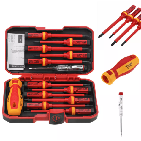 Screw driver set 13 parts insulated - Click Image to Close
